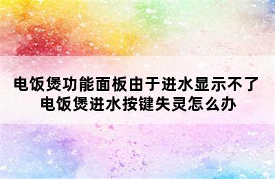 电饭煲功能面板由于进水显示不了 电饭煲进水按键失灵怎么办